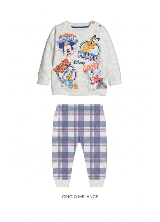 MICKEY Pigiama neonato manica lunga in cotone interlock DY32K9152