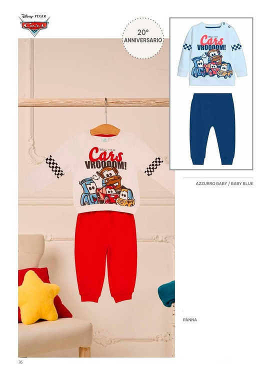 CARS Pigiama neonato manica lunga in cotone interlock DY32P0311 SABOR