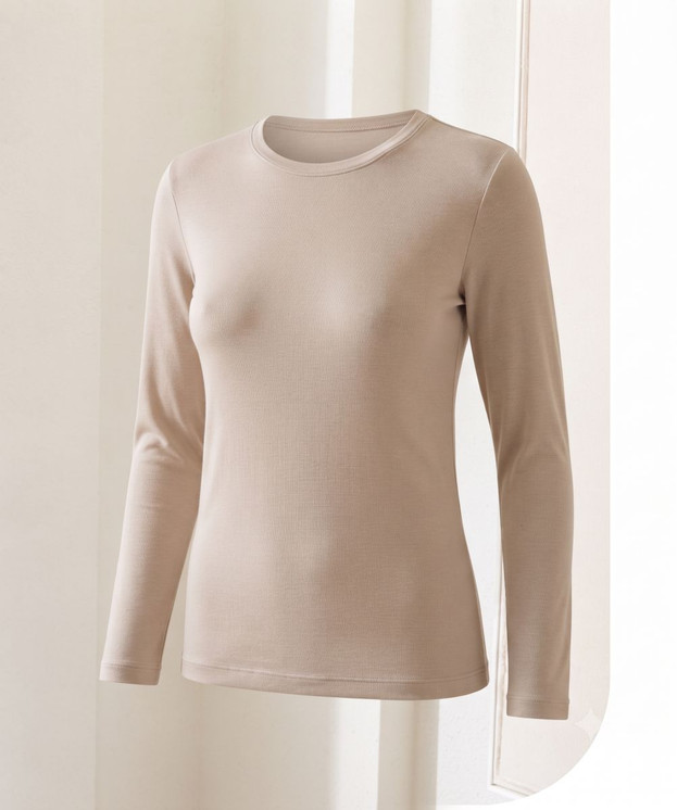 JADEA Maglia donna manica lunga girocollo in micromodal e cashmere Art. 5331