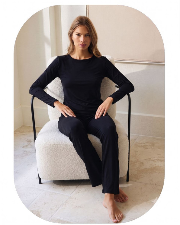 JADEA Pantalone donna lungo in micromodal e cashmere Art. 5332