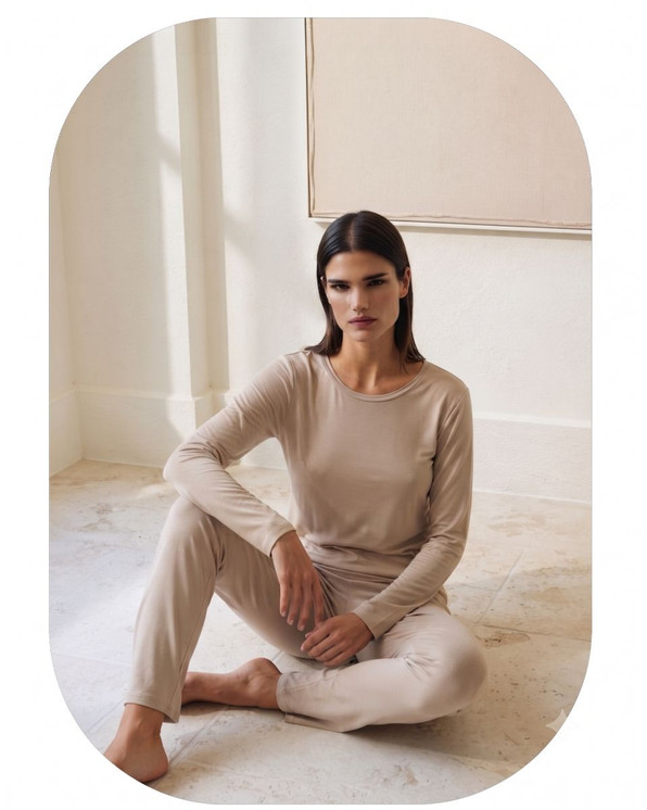 JADEA Pantalone donna lungo in micromodal e cashmere Art. 5332