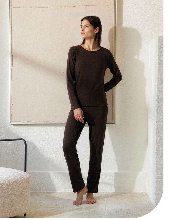 Jadea Pantalone donna lungo in micromodal e cashmere Art. 5332