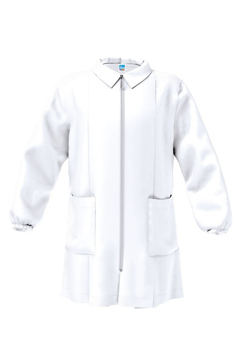 Siggi Grembiule Scuola Bambino Asilo Chiusura Con Zip  3379 Bianco e Azzurro