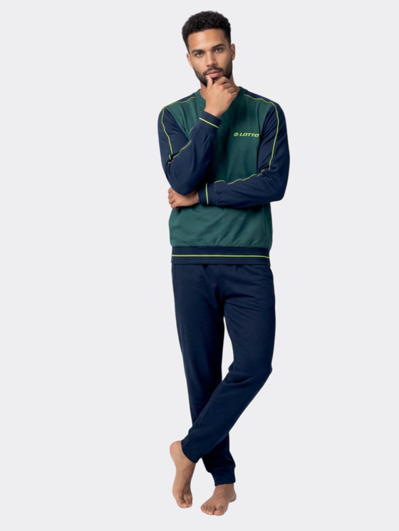 LOTTO Pigiama Uomo in Cotone felpato Manica Lunga LP2153