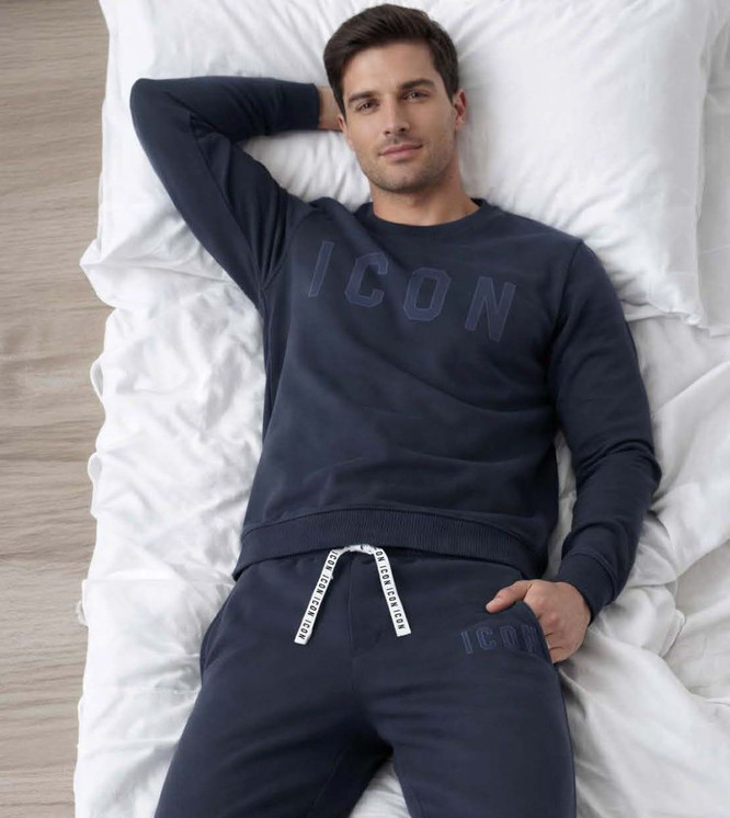 ICON Pigiama uomo in caldo cotone girocollo art. IMBOX01
