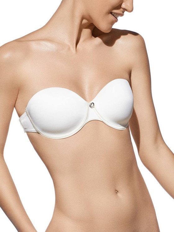 Creaciones Selene Magdalena Reggiseno a Fascia Donna con Ferretto e Dorsale Trasparente