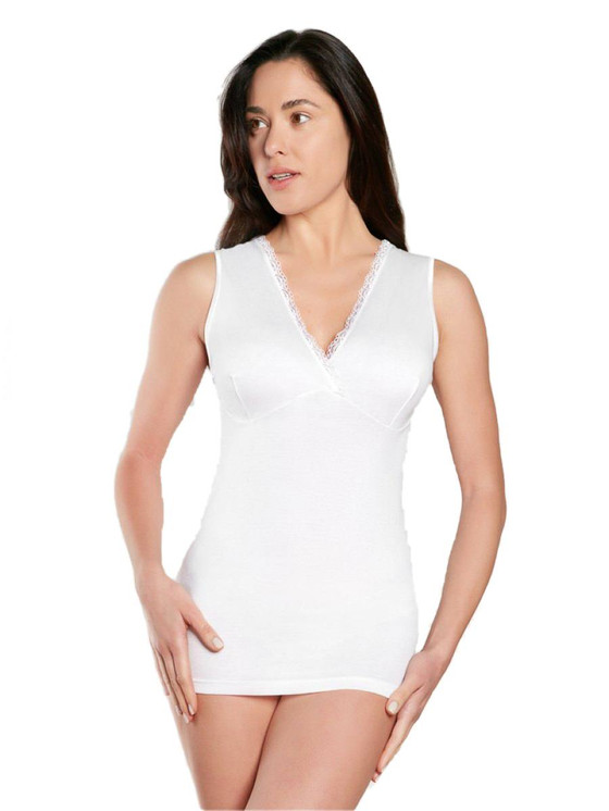 Canottiera Donna Spalla Larga con Formaseno Nottingham VL3025W in Cotone Costina