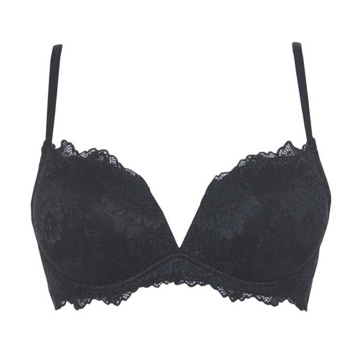 LORMAR Reggiseno Donna  Push Up Senza Ferretto in Pizzo Coppa B Desiderio Pizzo