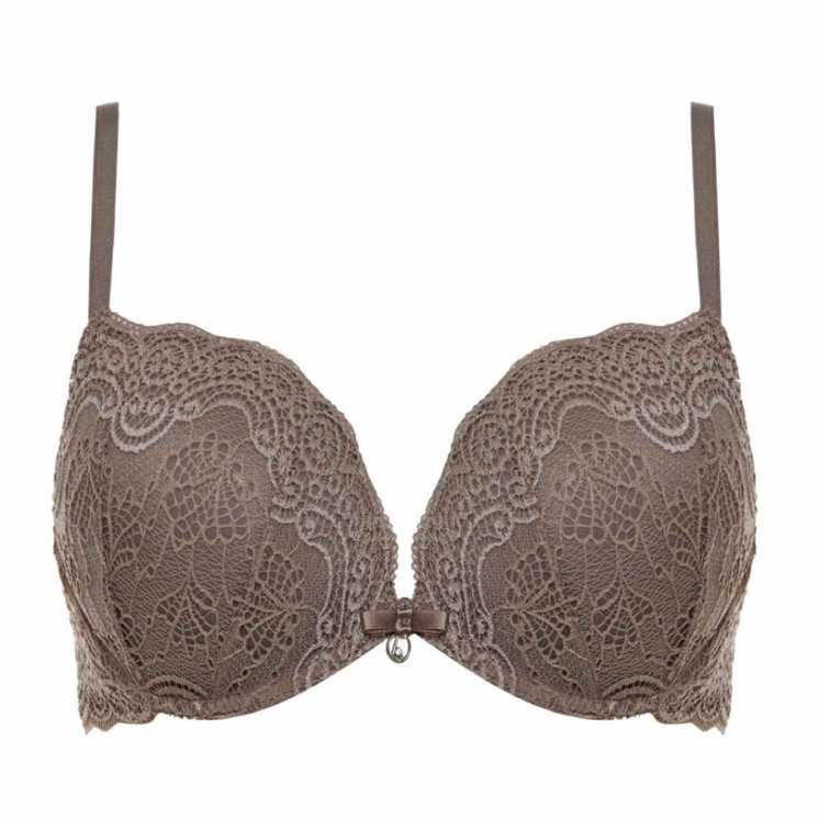 LORMAR Reggiseno con ferretto Super Push Up +2 taglie (Coppa B) Double Pizzo