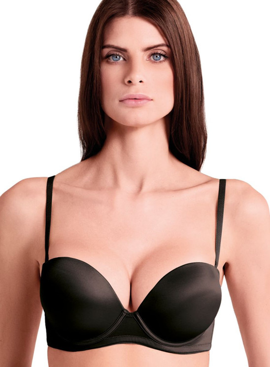 LORMAR Extra Double Reggiseno Donna Super Push Up a Fascia con Ferretto (Coppa B)