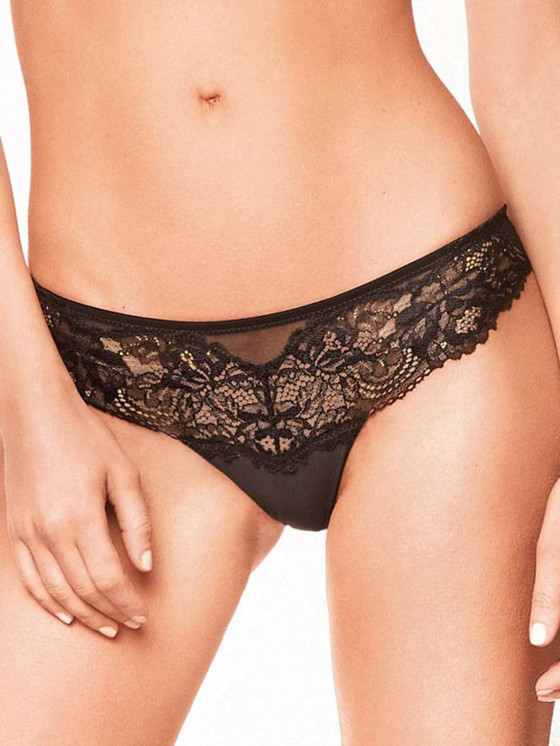 Brasiliana Donna Lormar Saten interamente in Pizzo Frastagliato e Tulle