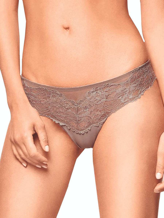 Brasiliana Donna Lormar Saten interamente in Pizzo Frastagliato e Tulle