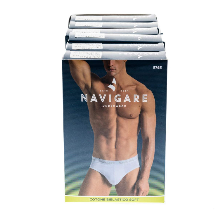Navigare 574E (6 pezzi) Slip Uomo Cotone Elasticizzato Elastico Esterno