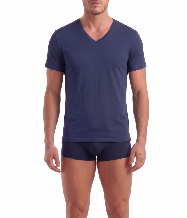 Navigare (pacco da 3) Maglia Uomo Mezza Manica Scollo V Cotone 512 - Offerta Multipack