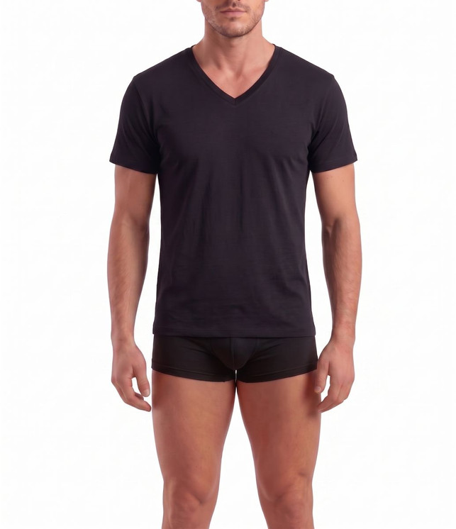 Navigare (pacco da 3) Maglia Uomo Mezza Manica Scollo V Cotone 512 - Offerta Multipack