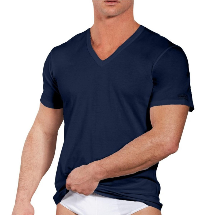 3 T-Shirt Uomo Mezza Manica Scollo a V Profondo Navigare 515 Cotone Pettinato