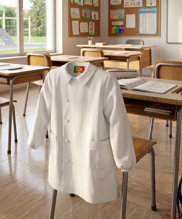 Grembiule Scuola Bambino Asilo ed Elementare Senza Ricamo con Bottoni Mariano