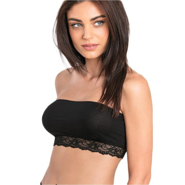 Fascia seno in cotone elasticizzato e pizzo senza ferretto Cotonella GD232