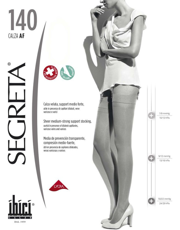 Ibici Segreta Calza 140 den con Tallone anatomico e punte rinforzate - 18/22 mmHg – 24/29 hPa
