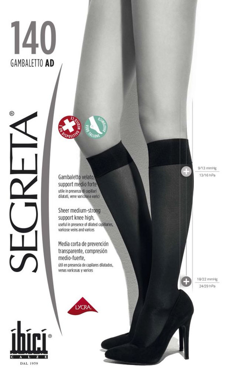 Gambaletto Donna Ibici Segreta 140 den con Tallone anatomico e punte rinforzate