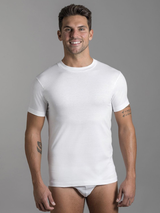 Maglia Girocollo Alto Mezza Manica Luca 8030 in Cotone - Anche Taglie Calibrate