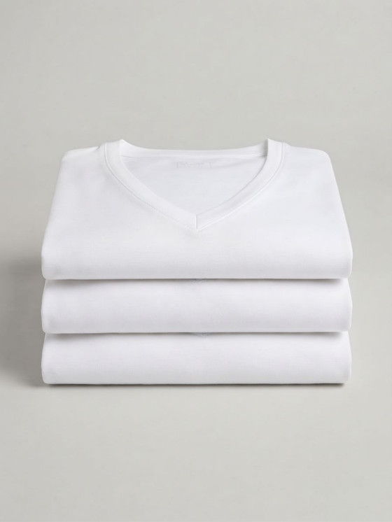 Luca  Shirt Maglia Uomo Scollo a V Mezza Manica in Cotone 8031