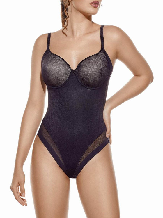 Body Donna Selene Violeta Modellante Con Ferretto - Taglio Laser - Coppa C