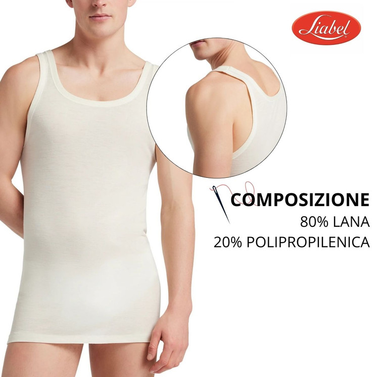 Canottiera Uomo Liabel 05148 223 Spalla Larga in Lana