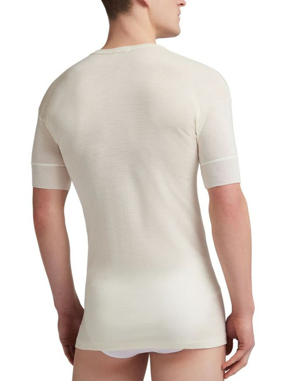 T-Shirt girocollo manica corta uomo, 80% lana leggera Liabel 05148 43
