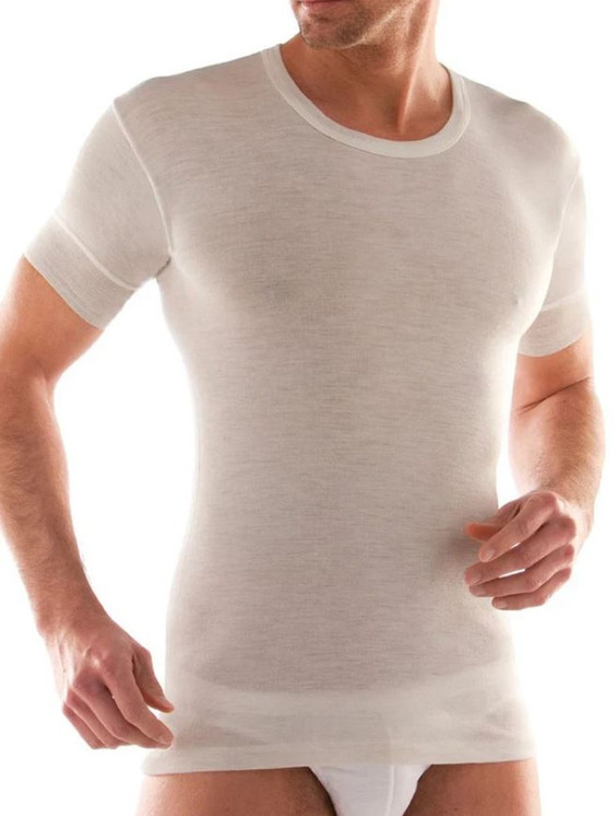 3 T-Shirt girocollo manica corta uomo, 80% lana leggera Liabel 05148 43