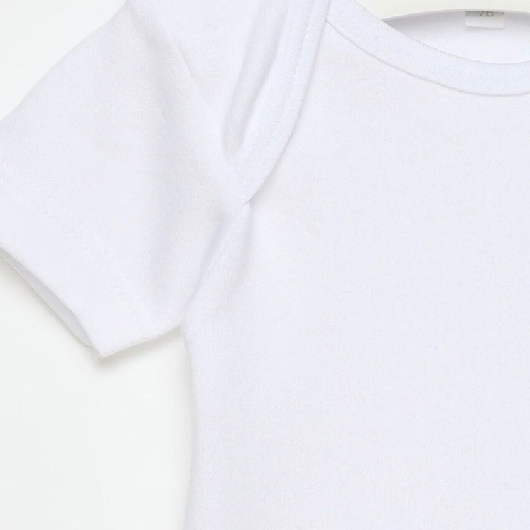 3 Body Neonato Neonata Liabel 05832B T407 Mezza Manica in Cotone Bianco e Fantasia