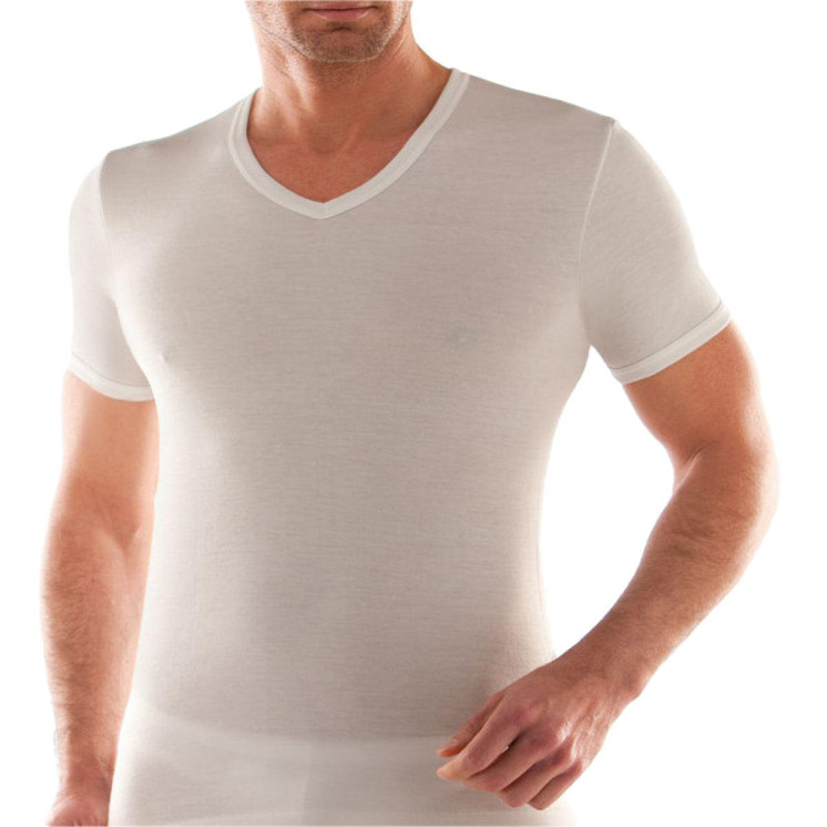 Maglia Uomo Liabel 1851 53 Mezza Manica scollo a V in Lana e Cotone