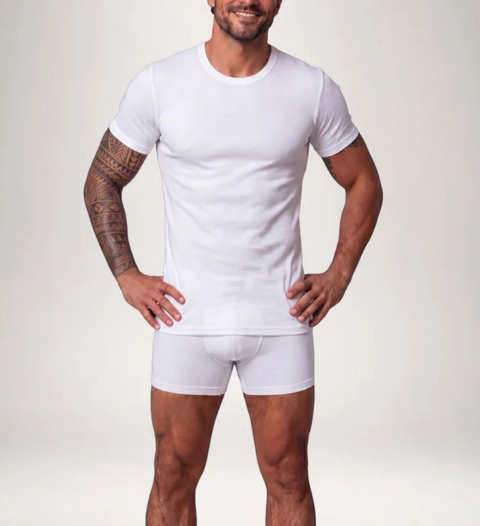 Maglia Uomo Liabel 02828 23 Mezza Manica Girocollo in Caldo Cotone