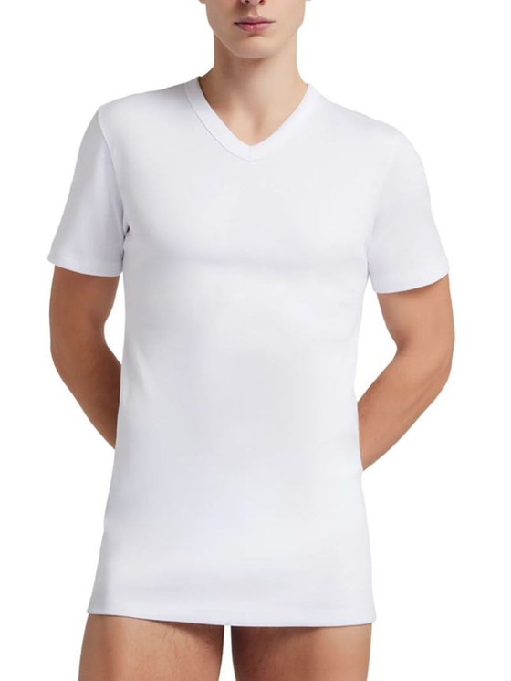 3 Pezzi Maglia Uomo Liabel 02828 53 Mezza Manica Scollo a V in Caldo Cotone