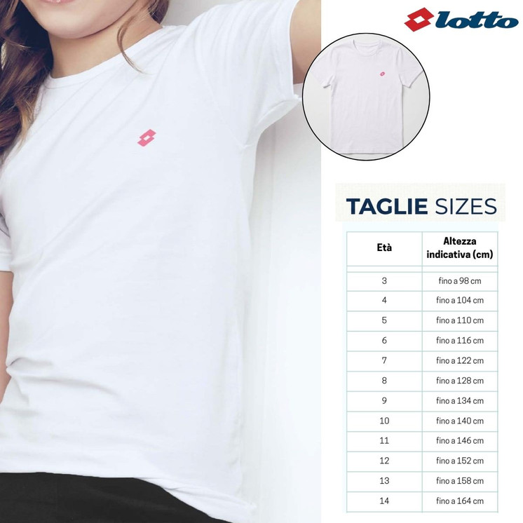 Lotto Shirt Ragazza girocollo manica corta con Logo Lotto