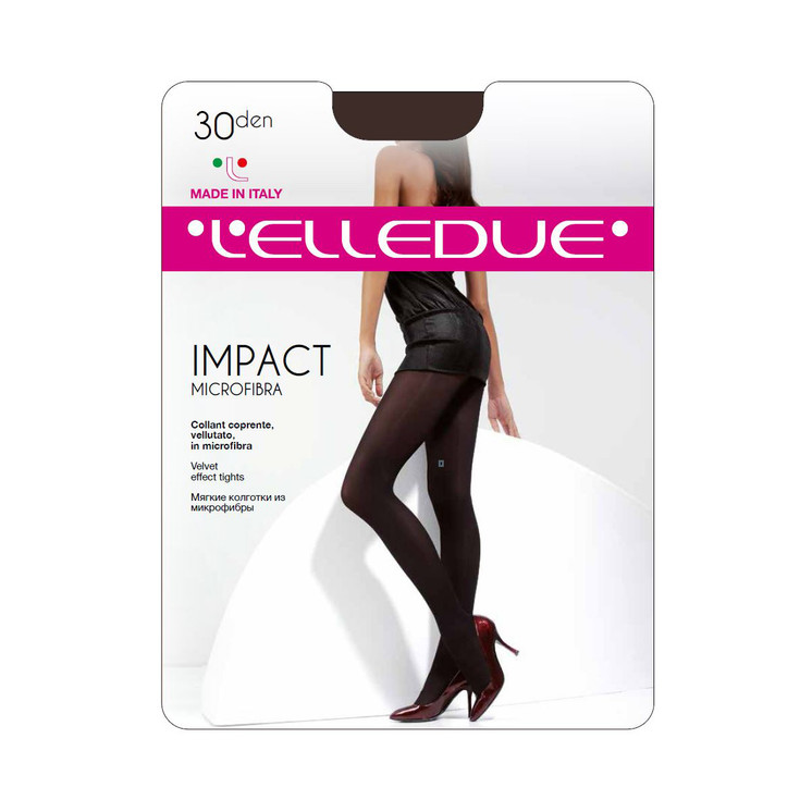 6 Paia Collant Elledue Impact 30 Den in Microfibra e Tassello in Cotone