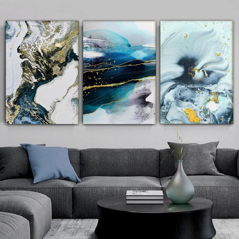 Colorful Design Abstract Art Modern Heavy Texture Handmade Framed Best 3 Piece Canvas Oil Painting affordablecanvaspaintings.com.au