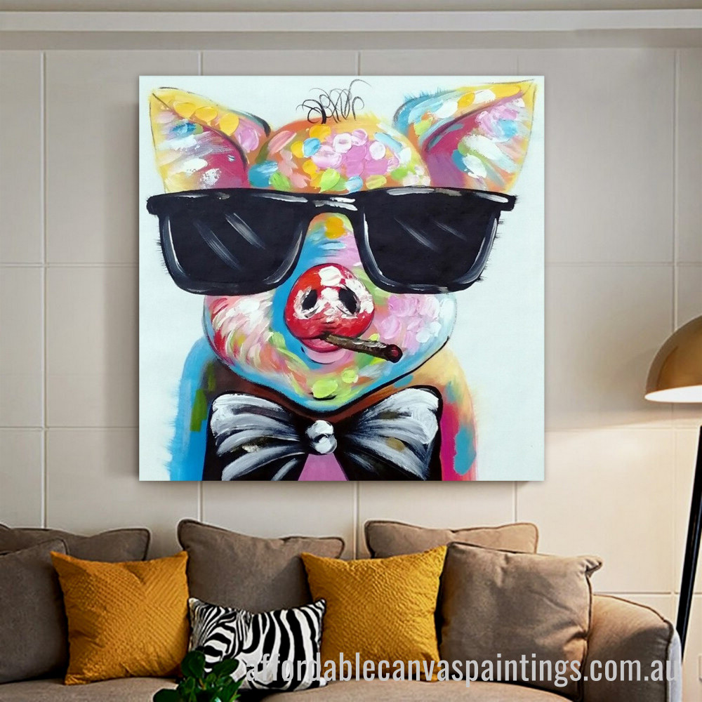 Dapple Pig Abstract Art Modern Heavy Texture Handmade Stretched Framed Paintings For Sale affordablecanvaspaintings.com.au