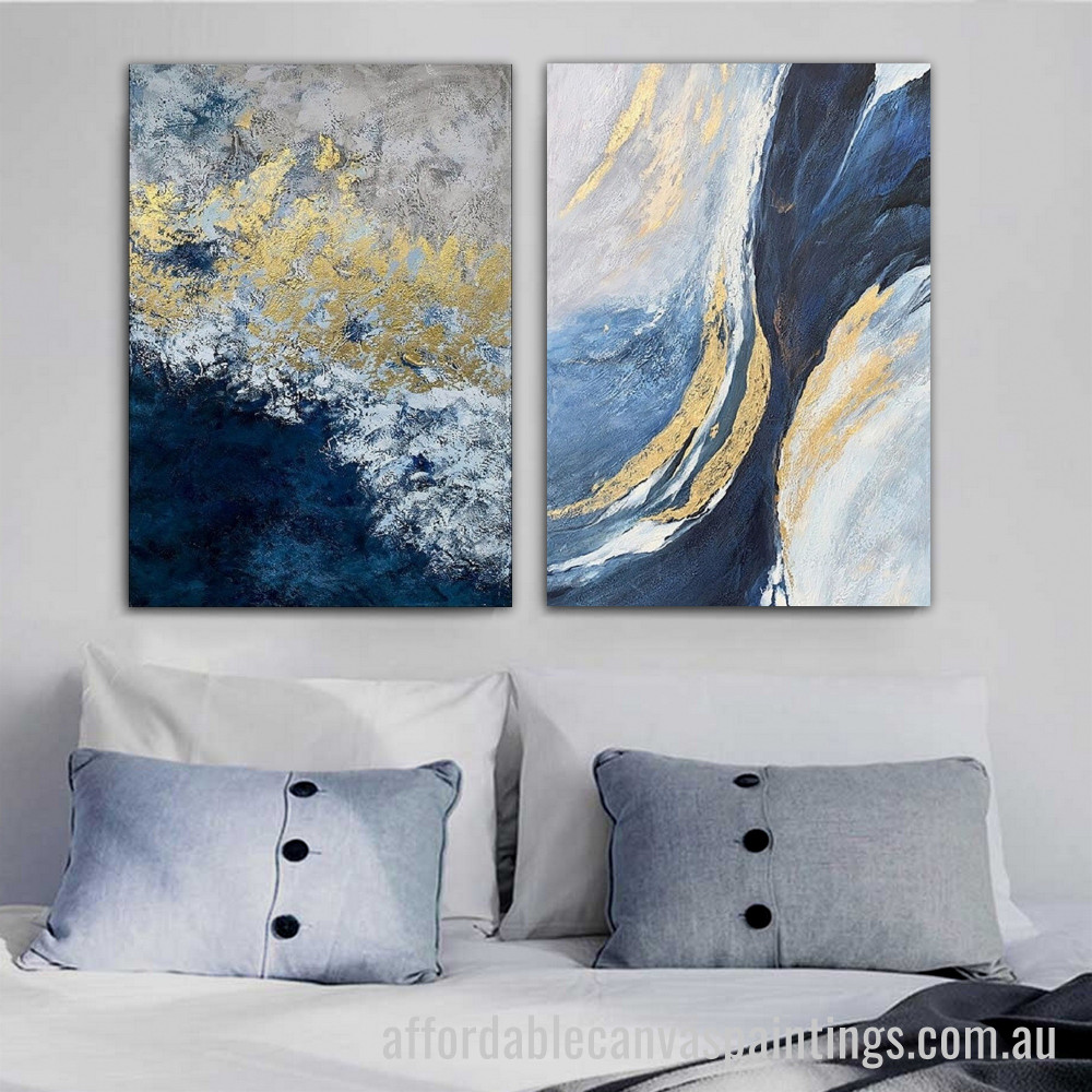 Colorful Tarnish Abstract Art Modern Heavy Texture Handmade Stretched 2 Piece Framed Paintings Australia affordablecanvaspaintings.com.au