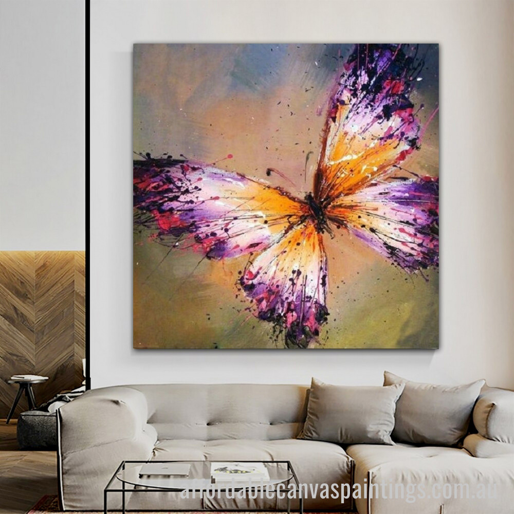 Morpho Butterfly Abstract Art Modern Heavy Texture Handmade Stretched Framed Paintings Canvas affordablecanvaspaintings.com.au