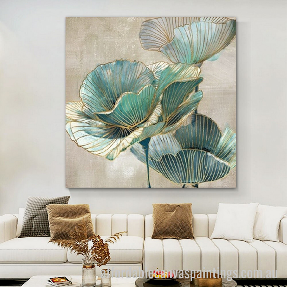 Ginkgo Leaf Abstract Art Modern Heavy Texture Handmade Framed Stretched Paintings For Sale affordablecanvaspaintings.com.au