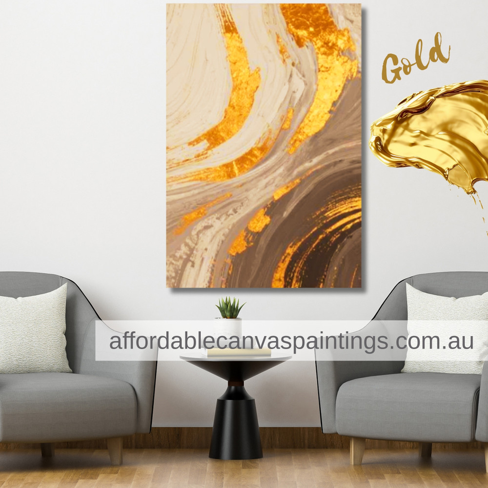 Curved Marks Hand Painted Canvas Modern Abstract Textured Painting For Hotel Decoration Design