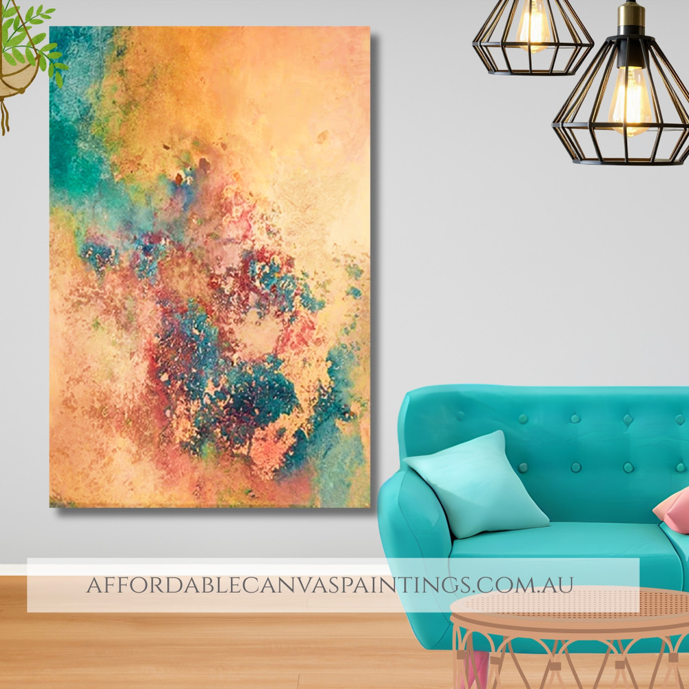 Motley Splashes Abstract Vintage Framed Handmade Paintings Australia For Living Room Ideas