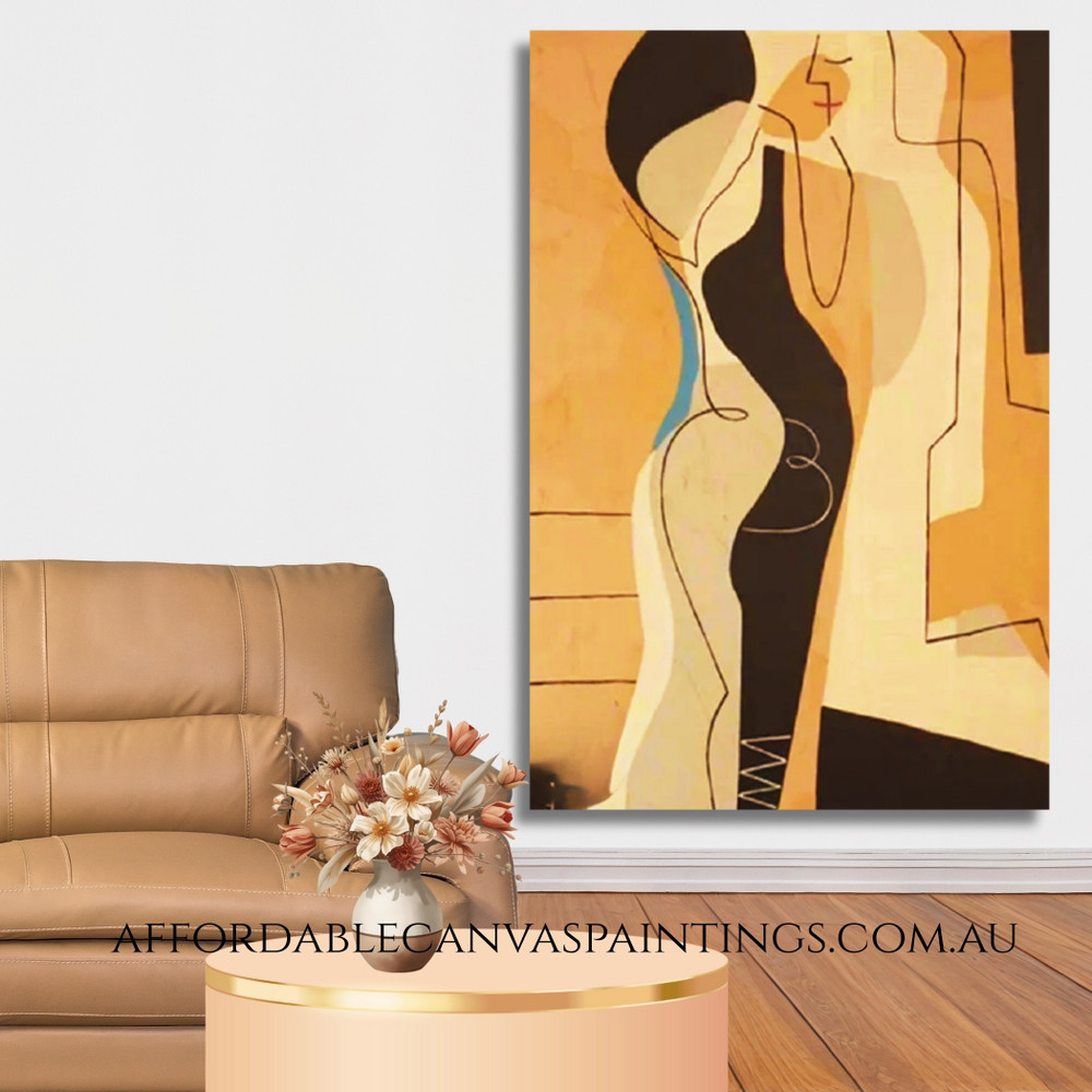 Softly Whisper Abstract Art Fine Art Handmade Framed Figurative Painting For Living Room Ideas