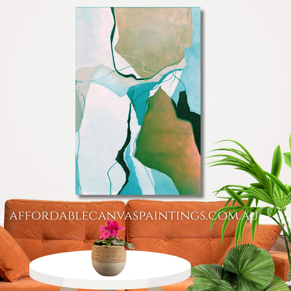 Flaw Streaks Modern Abstract Art Framed Handmade Canvas Artwork Australia For Living Room Decoration Ideas