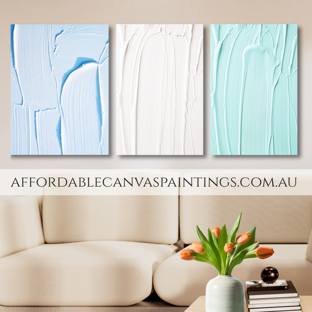 Chunky Queues Abstract Art Modern Artwork 3 Panel Framed Painting Heavy Texture Handcrafted Canvas Painting For Interior Decoration