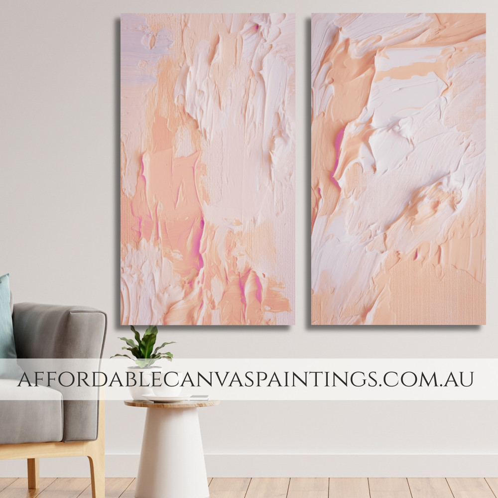 Blobs Abstract Art Contemporary Art Painting Framed 2 Piece Wall Decor Set Handmade Acrylic Painting Australia For Home Decor Online