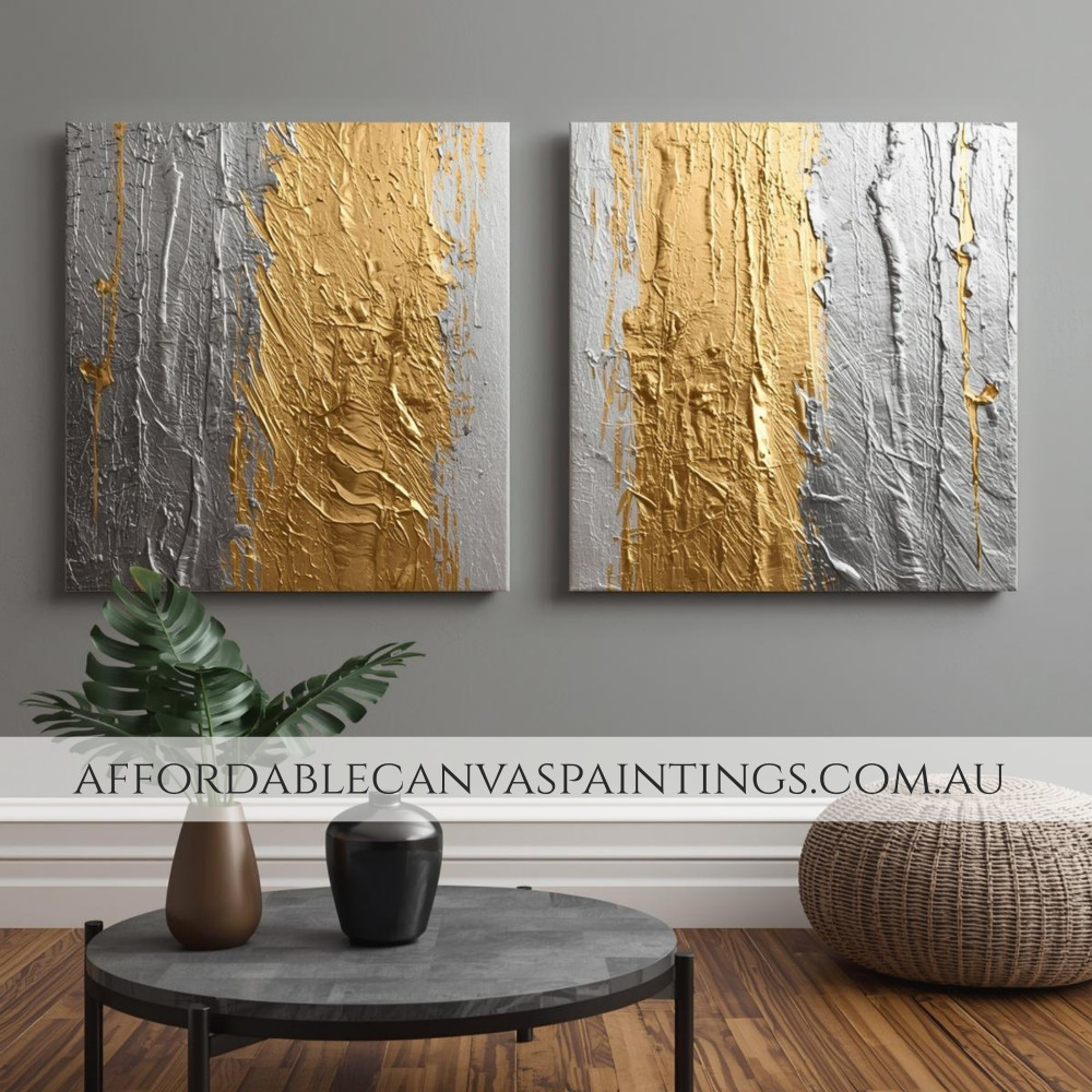 Blemishes Heavy Textured Acrylics Impasto Painting Abstract Art Framed 2 Piece Wall Art Set Modern Painting For Diy Room Decor