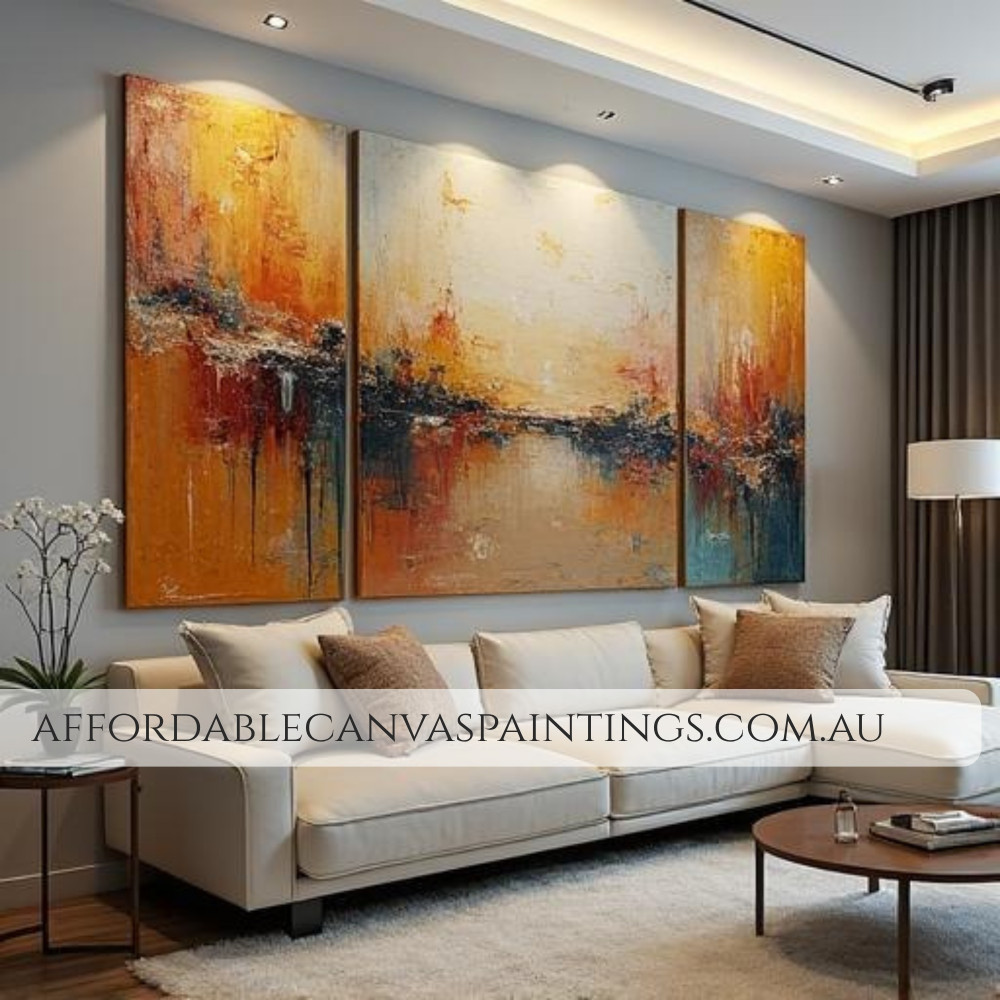 Colorful Taints Abstract Wall Art Modern Painting Framed 3 Piece Canvas Wall Art Heavy Textured Acrylics Impasto Art Painting For Wall Decor