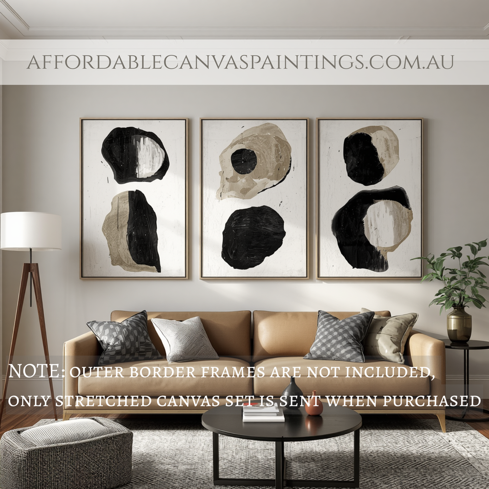 Tarnishes Modern Abstract Art Impasto Canvas Painting Framed 3 Piece Wall Décor Australian Handmade Paintings Online For Room Décor
